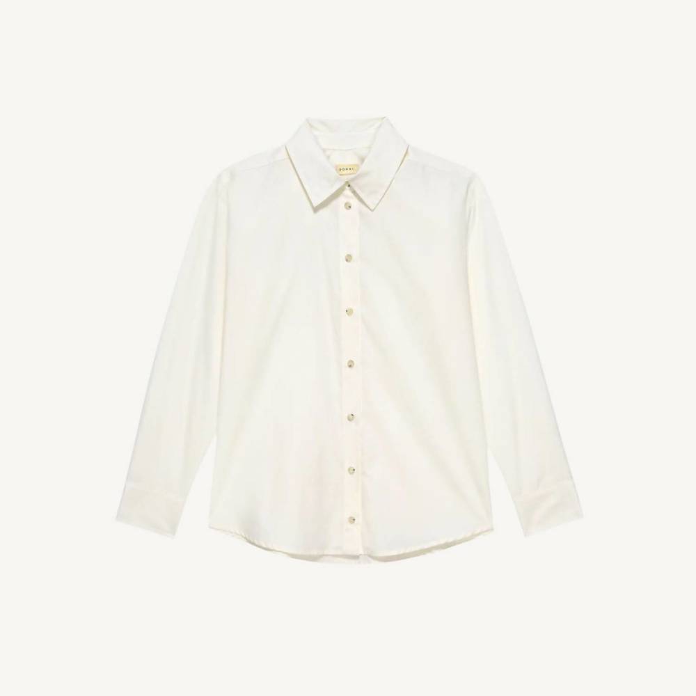 NEW DONNI. men's button down shirt in cream